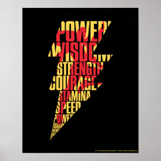 Poster SHAZAM ! | Shazam Capacités Éclair Graphique