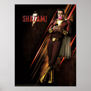 Poster SHAZAM !   Shazam soufflant la bulle gomme