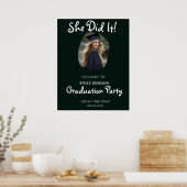 Poster She Did It! Modern Photo Graduation Party  (Cuisine)