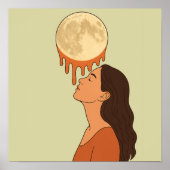 Poster She Looked at the Moon Until It Melted (Devant)