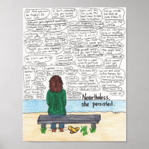 Poster She Persisted (Depression and Anxiety) 8.5x11