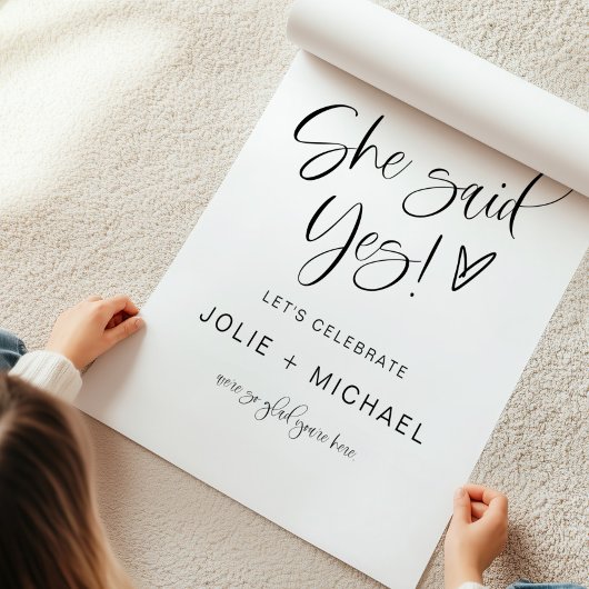 Poster She Said Yes Engagement Party Welcome