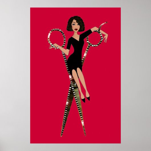 Poster "Shear Diva" /Wth Bckgr Color (Devant)