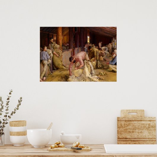 Poster Shear the Rams, 1890 par Tom Roberts (Cuisine)