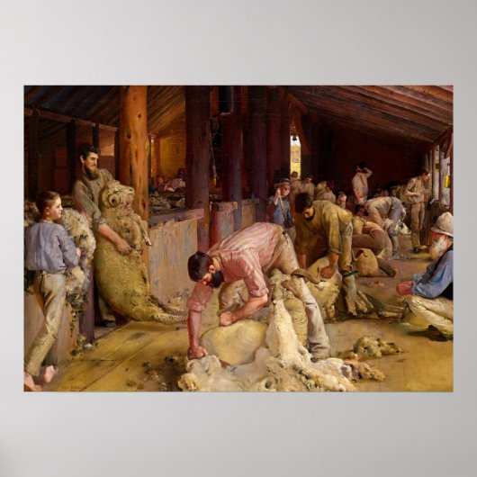 Poster Shear the Rams, 1890 par Tom Roberts (Devant)