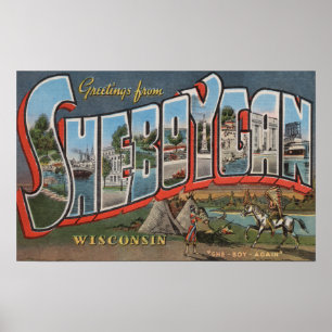 Poster Sheboygan, le Wisconsin (Indiens # 1)