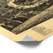 Poster Sheboygan WI 1885 Carte panoramique antique (Coin)