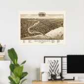 Poster Sheboygan, WI Carte panoramique - 1885 (Bureau à domicile)