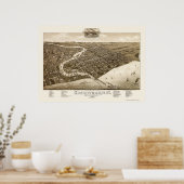 Poster Sheboygan, WI Carte panoramique - 1885 (Cuisine)