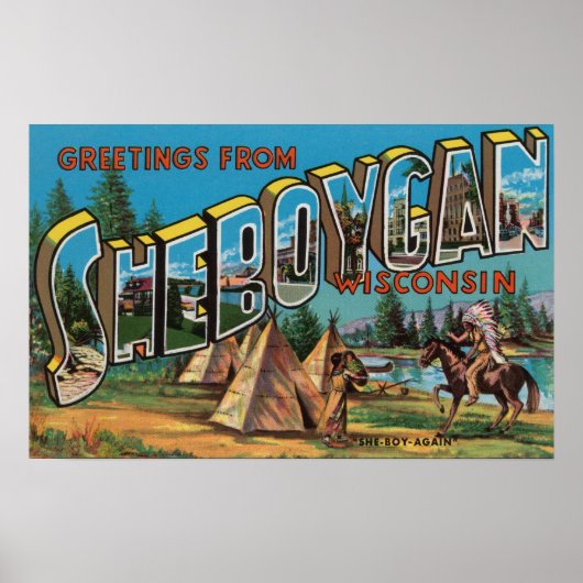 Poster Sheboygan, Wisconsin (Indiens # 2) (Devant)