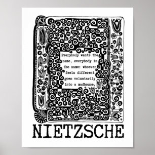 Poster sheep and MADHOUSE philosophy quote by Nietzsche