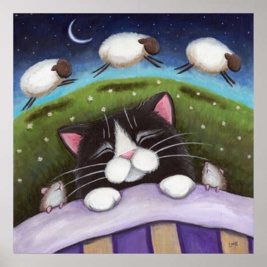 Poster Sheep Dreams Imaginaire Art Chat Imprimer (Devant)