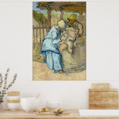 Poster Sheep Shearer après Millet par Vincent Van Gogh (Cuisine)