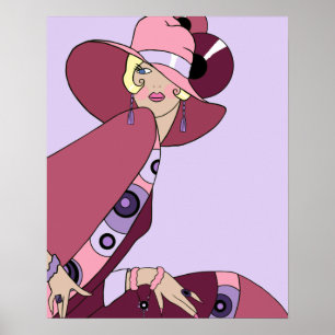 Poster Shelby, 1920s Lady in Lavender and Wine