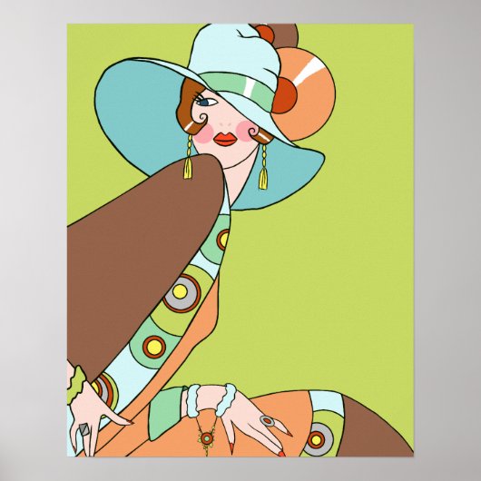 Poster Shelby, Dame des années 1920 à Kiwi et Brown (Devant)