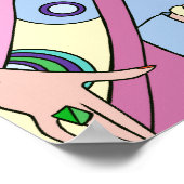 Poster Shelby, Dame des années 1920 en bleu et rose (Coin)