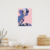 Poster Shelby, Dame des années 1920 en rose et bleu (Cuisine)