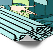 Poster Shelby, Dame des années 1930 à Aqua et Turquoise (Coin)