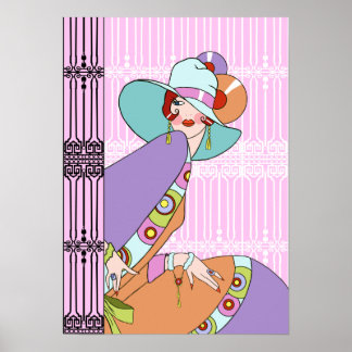 Poster Shelby, Dame des années 1930 à Lilac et Lavender