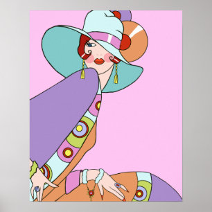Poster Shelby, Madame des années 1920 en lilas et lavande