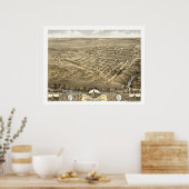 Poster Shelbyville, IL Carte panoramique - 1869 (Cuisine)