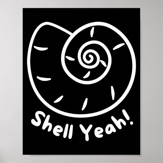 Poster Shell Yeah Funny Beach Quote With Nautical Sea She (Devant)