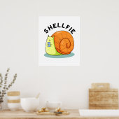 Poster Shellfie Fundy Snail Selfie Pun (Cuisine)