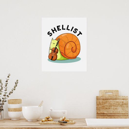 Poster Shellist Funny Snail Cello Pun (Cuisine)