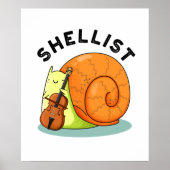 Poster Shellist Funny Snail Cello Pun (Devant)
