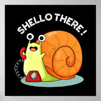 Shello There Fundy Snail Hello Pun Dark BG
