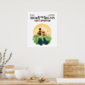 Poster Sheltie Chien et Garçon Marchent dans le Coucher d (Cuisine)