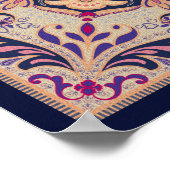 Poster Shema Hébreu Pink Flourd feuille (Coin)