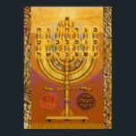 Poster Shemen ha Tov Menorah<br><div class="desc">Entrer dans les Halls célestes des Lettres Méditation sur les lettres hébraïques n'est pas tant une activité humaine qu'un acte surnaturel, dans lequel nous brisons les barrières de notre existence naturelle et atteignons le monde divin. Chaque lettre est un vêtement fourni pour notre bénéfice, de sorte que l'énergie de création...</div>