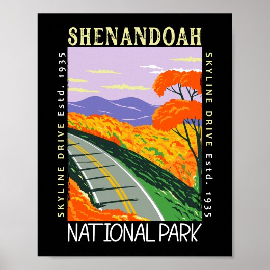 Poster Shenandoah National Park Skyline Drive déstabilisé (Devant)