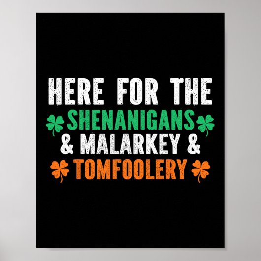 Poster Shenanigans Malarkey Et Tomfoolery Drôle St Patri (Devant)