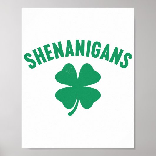 Poster Shenanigans Trèfle Saint-Patrick Rétro (Devant)