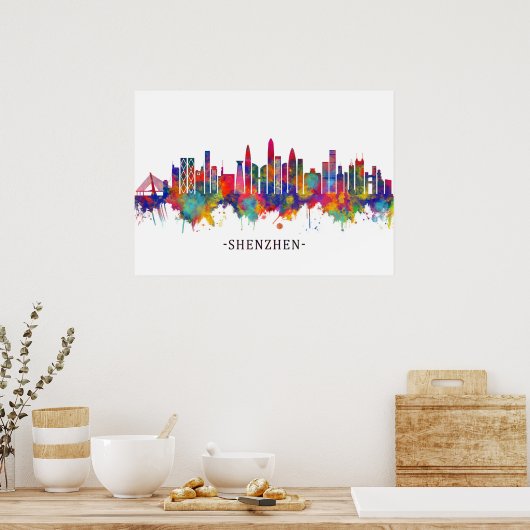 Poster Shenzhen Chine Skyline (Cuisine)