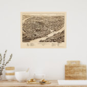 Poster Sherbrooke, Québec, Canada Carte panoramique - 188 (Cuisine)