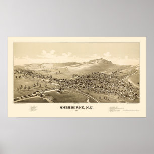 Poster Sherburne, carte panoramique de NY - 1887