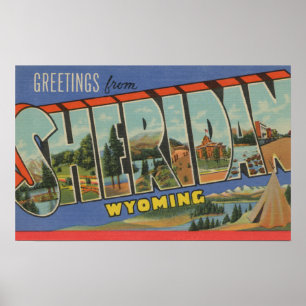 Poster Sheridan, Wyoming - Large Letter Scenes