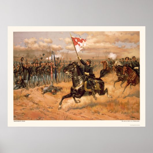 Poster Sheridan's Ride par L. Prang & Company 1886 (Devant)