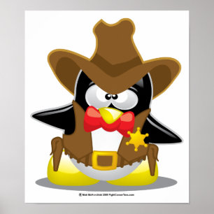 Poster Sheriff Cowboy Penguin