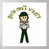 Poster Sheriff Femme Lumière en Uniforme Vert (Devant)