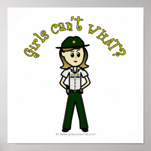 Poster Sheriff Femme Lumière en Uniforme Vert