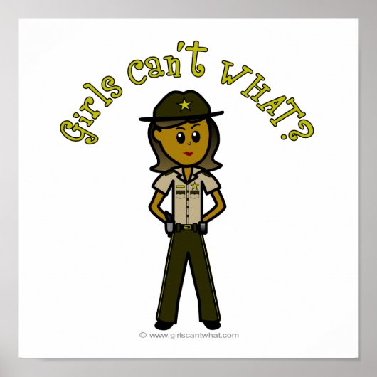 Poster Sheriff Femme noire en uniforme Brown (Devant)