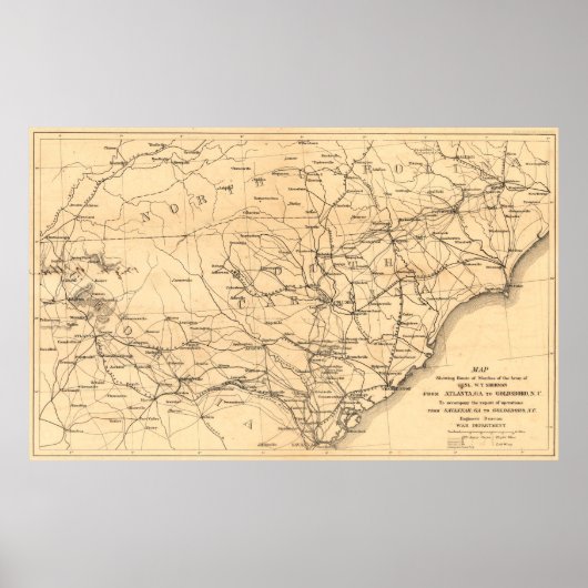 Poster Sherman d'Atlanta à Goldsboro (Devant)