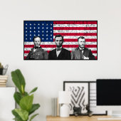 Poster Sherman, Lincoln et Grant à la frontière noire (Bureau à domicile)