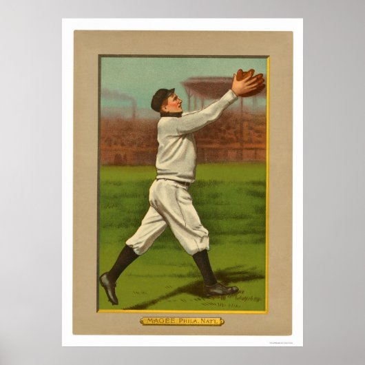 Poster Sherry Magee Phillies Baseball 1911 (Devant)