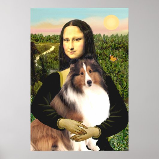 Poster Shetland Sheepdog 7b - Mona Lisa (Devant)
