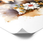 Poster Shetland Sheepdog Chiot Pet Aquarelle (Coin)